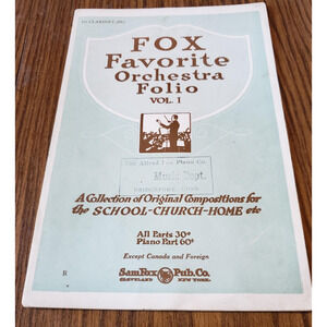 Fox Favorite Orchestra Folio Clarinet Volume One Sheet Music Book 1927